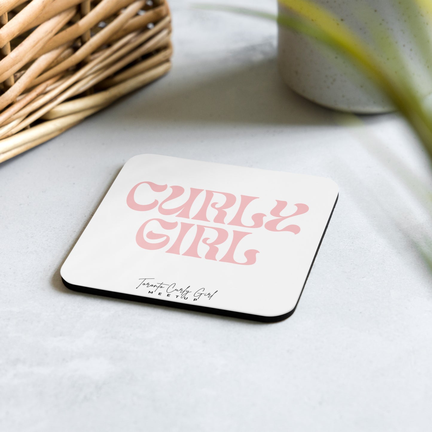 Curly Girl Cork-back coaster