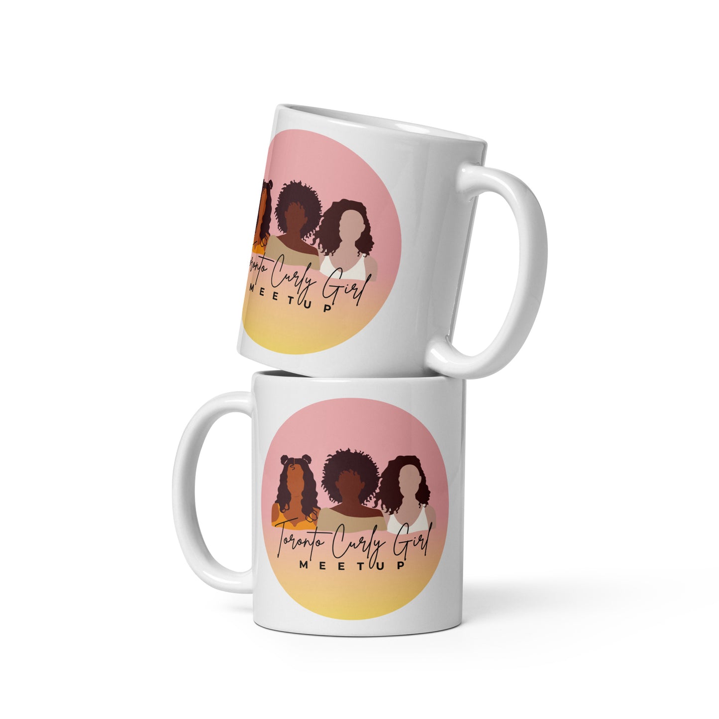 Toronto Curly Girl Meetup White glossy mug