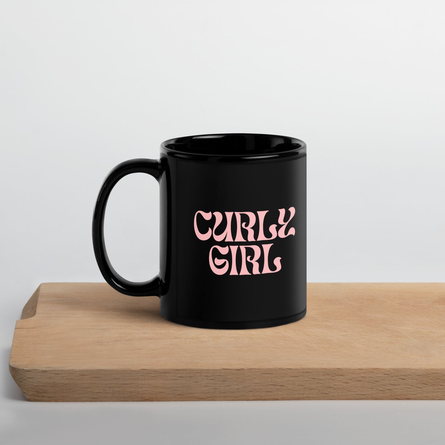 Curly Girl Black Glossy Mug