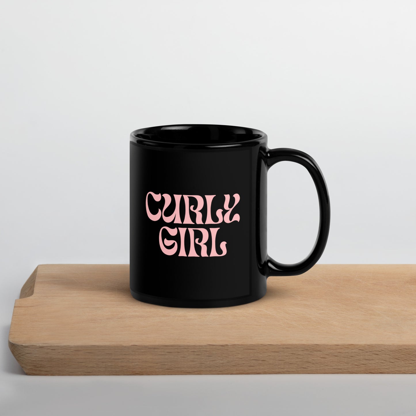 Curly Girl Black Glossy Mug